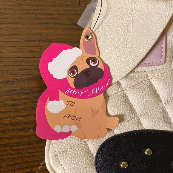 NWT Betsey Johnson puppy face convertible cross body or clutch purse - Picture 2 of 10